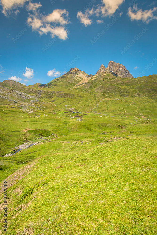 Fototapeta premium Pyrenees mountains frontera del Portalet, Huesca, Aragon, Spain