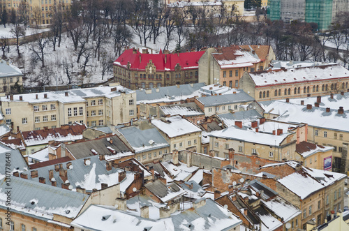 Panorama of Lviv from the height.