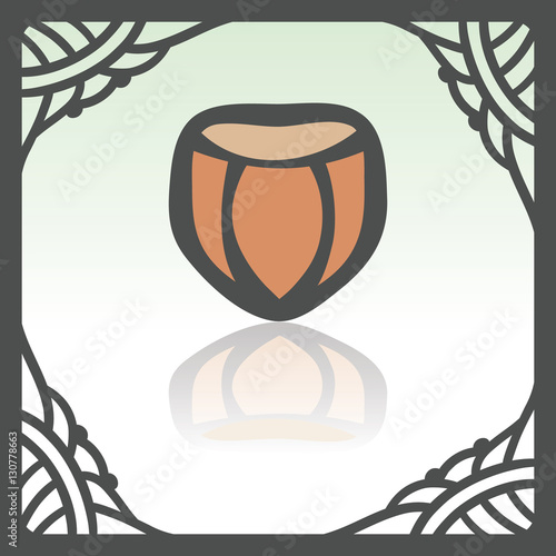 Vector outline hazelnut icon. Modern infographic logo and pictogram.