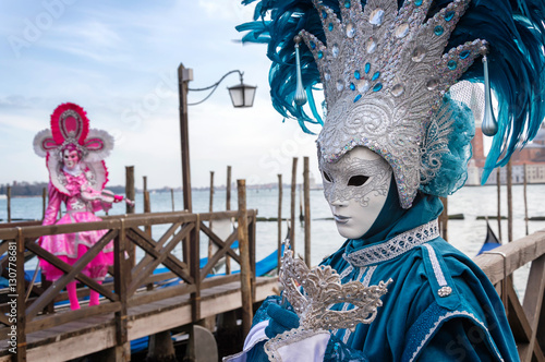 Venice carnival masks at the Grand Canal