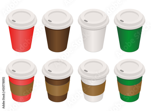 Coffee cups isometric