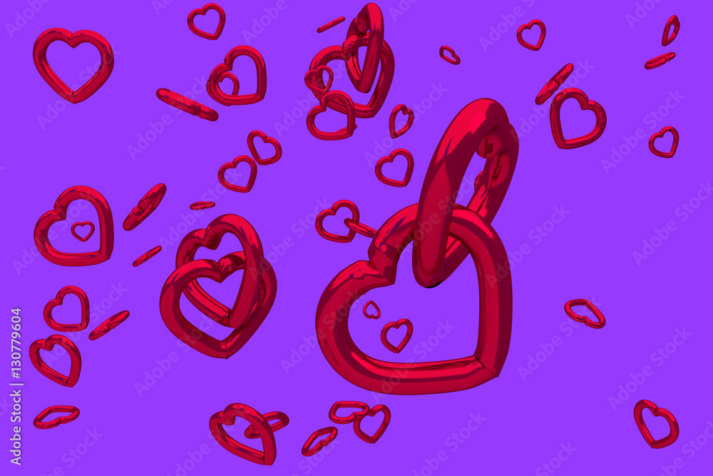 numerous hovering, glossy, red hearts of different size numerous hovering, glossy, red hearts of different size