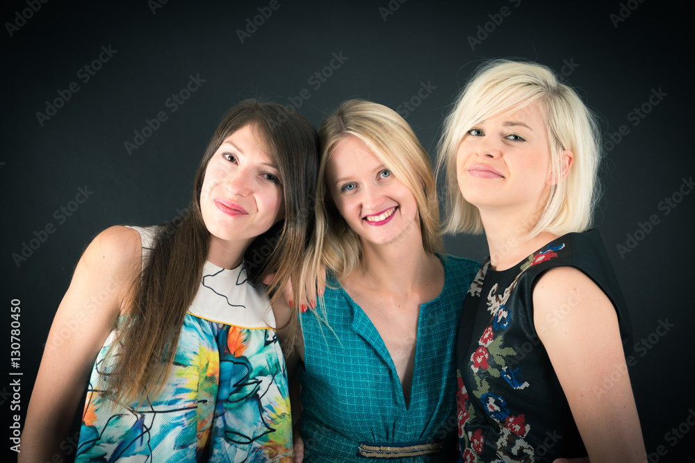 Beautiful women doing different expressions in different sets of clothes: portrait Beautiful women doing different expressions in different sets of clothes: portrait