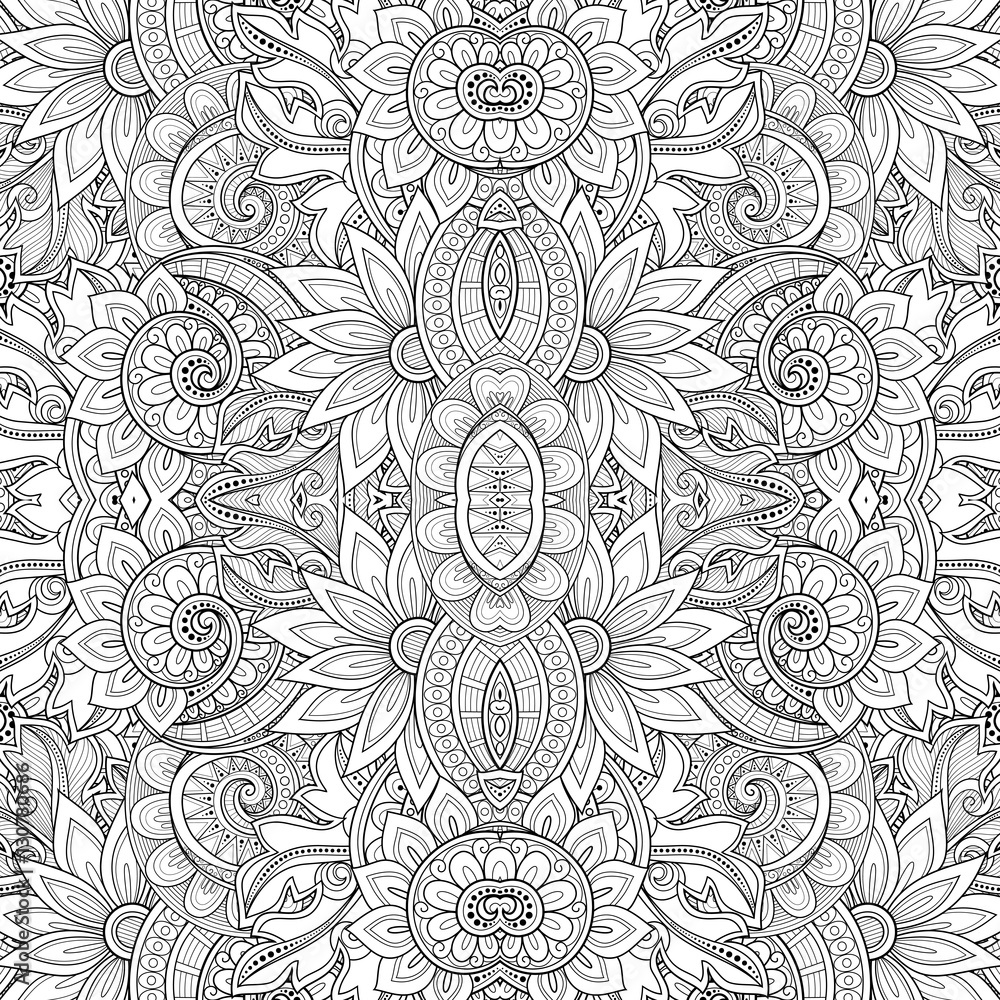 Vector Seamless Abstract Black and White Tribal Pattern Vector Seamless Abstract Black and White Tribal Pattern