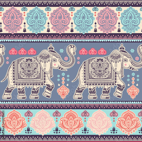Bohemian Indian Mandala towel print. Vintage Henna tattoo style