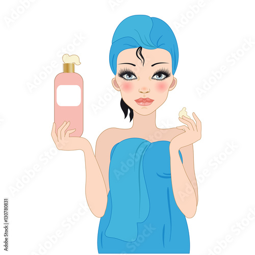 Woman with Beauty Product