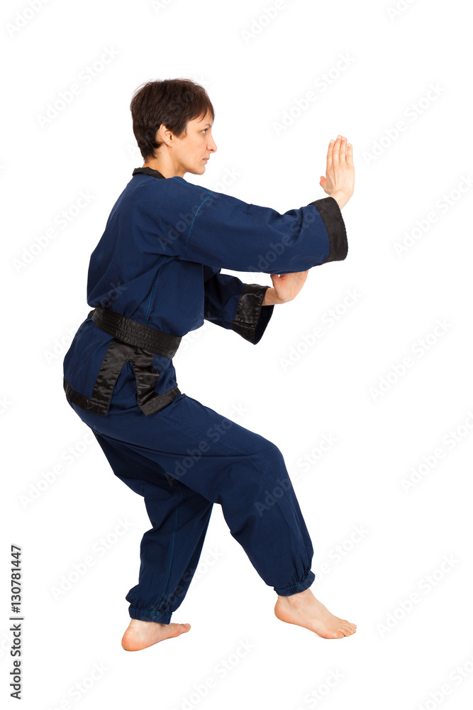 Beautiful woman doing different expressions in different sets of clothes: fighting Beautiful woman doing different expressions in different sets of clothes: fighting