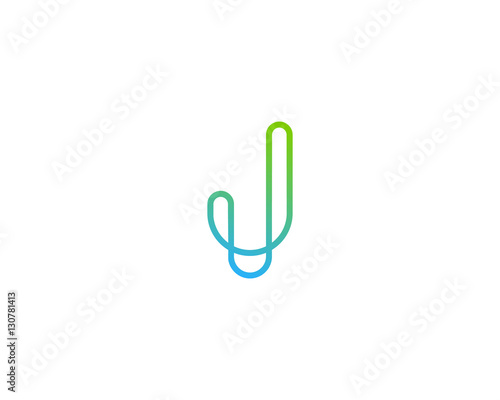 Letter J Modern Line Logo Design Template Element
