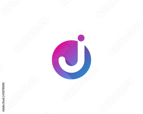 Letter J Circle Logo Design Template Element photo
