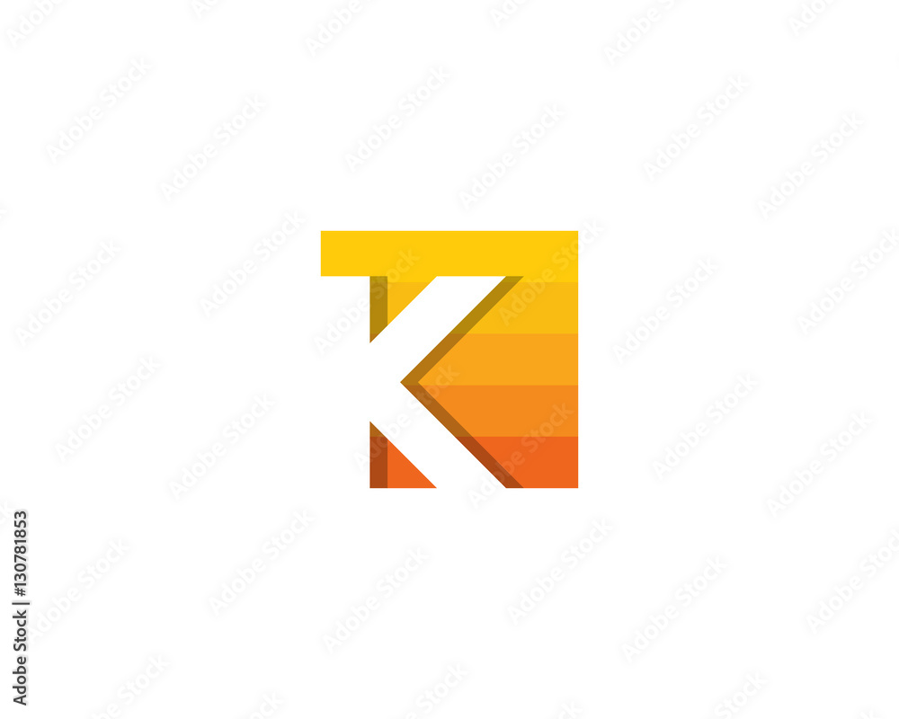 Letter K Square Shadow Logo Design Element Letter K Square Shadow Logo Design Element