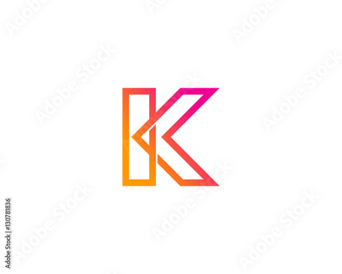 Letter K Modern Line Logo Design Element