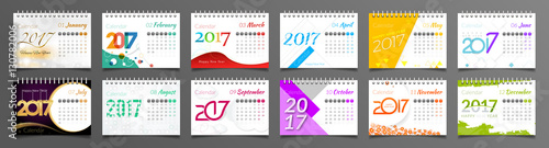 Agenda 2017 - Vector template of 2017 calendar
