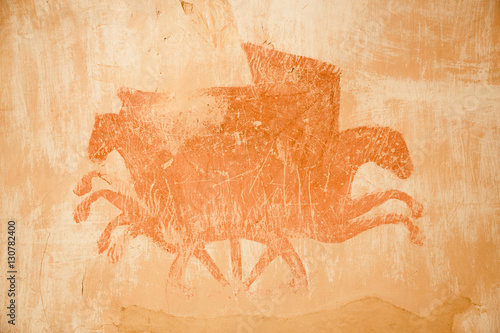 Murals on the walls of David Gareja monastery caves, Georgia