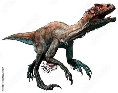 utahraptor from the Cretaceous era 3D illustration