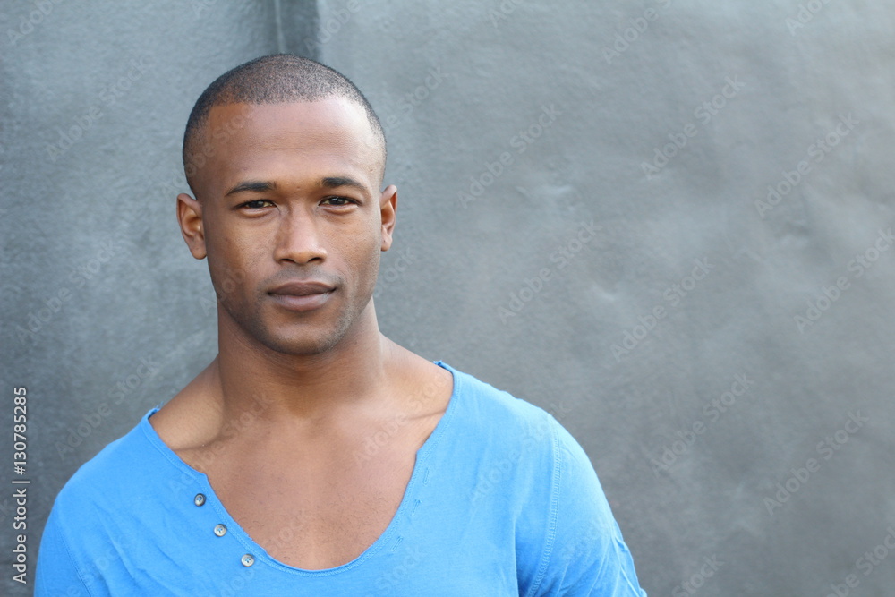 Gorgeous African man with a flawless skin with copy space Gorgeous African man with a flawless skin with copy space