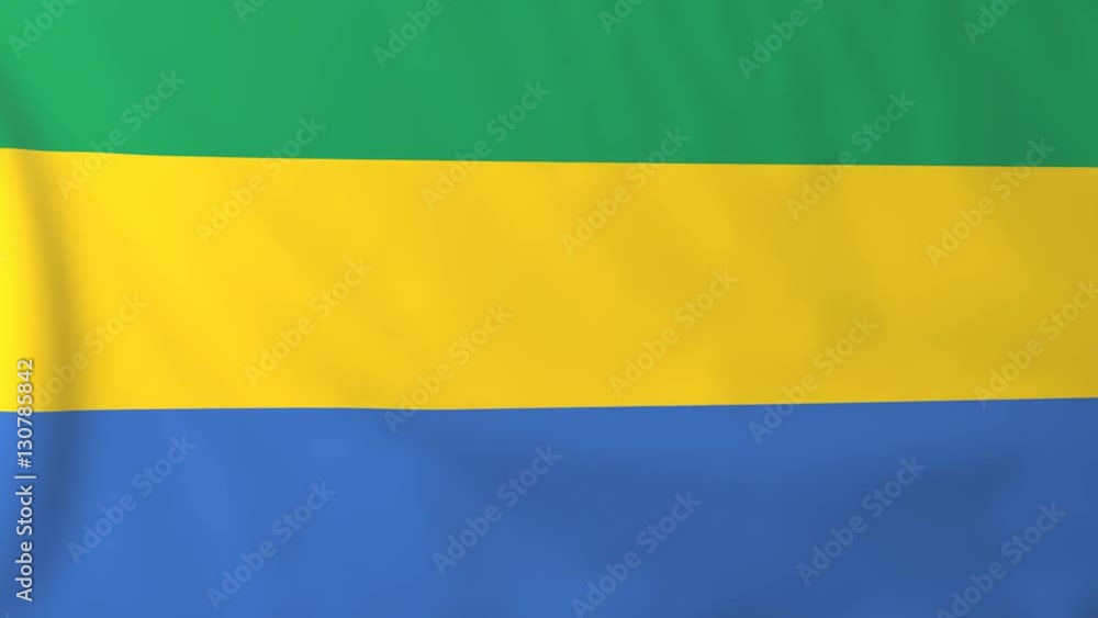 Flag of Gabon. Rendered using official design and colors. Seamless loop. Flag of Gabon. Rendered using official design and colors. Seamless loop.