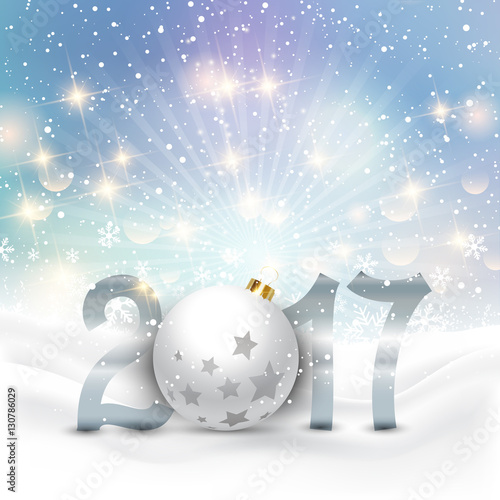 Snowy Happy New Year background