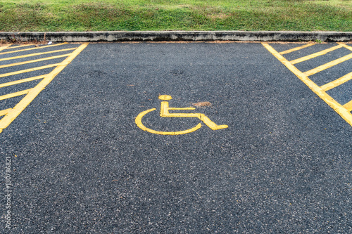 Handicapped sign in car park