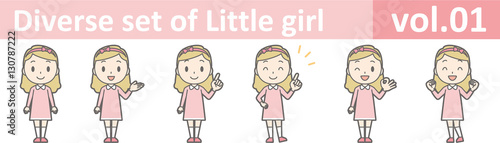 Diverse set of little girl , EPS10 vector format vol.01