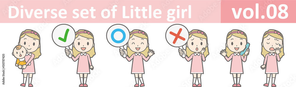Diverse set of little girl , EPS10 vector format vol.08 Diverse set of little girl , EPS10 vector format vol.08