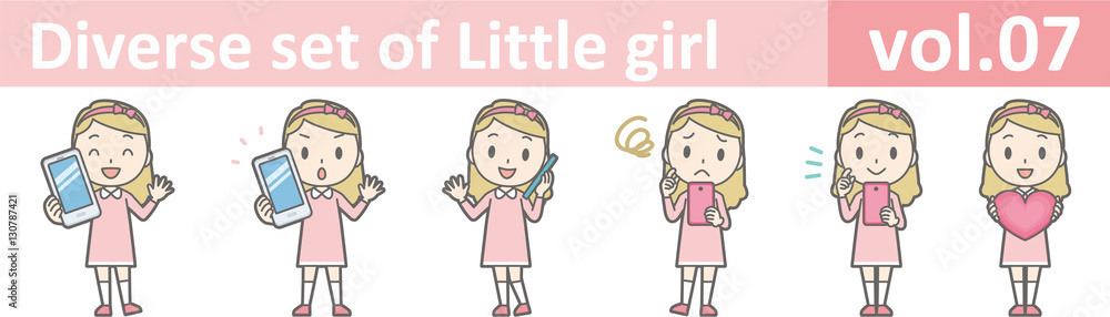 Diverse set of little girl , EPS10 vector format vol.07 Diverse set of little girl , EPS10 vector format vol.07