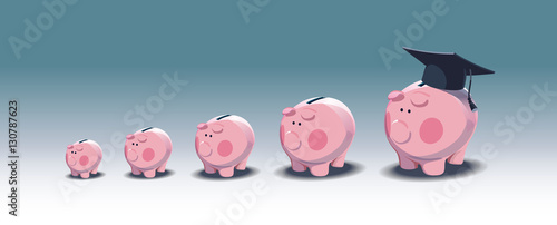 Piggy banks. Saving for education