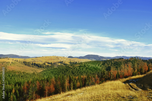 View of beautiful landscape with mountains