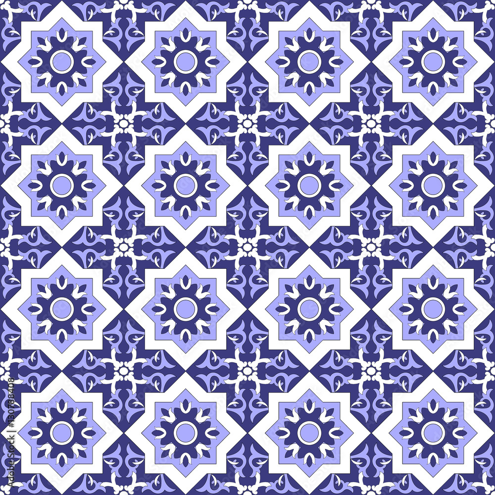 Tiles pattern vector. Talavera pattern. Traditional seamless tile