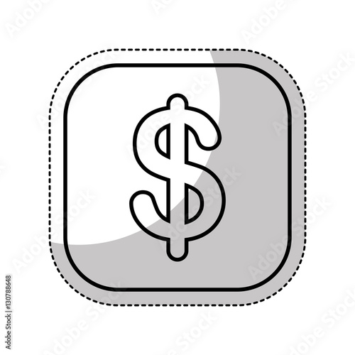 money symbol in button isolated icon vector illustration design