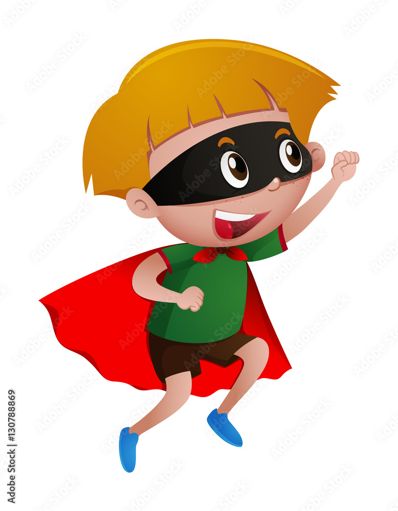 Happy boy in hero outfit Happy boy in hero outfit