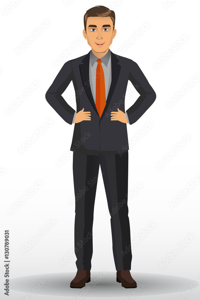 Businessman with black suit, vector illustration Businessman with black suit, vector illustration