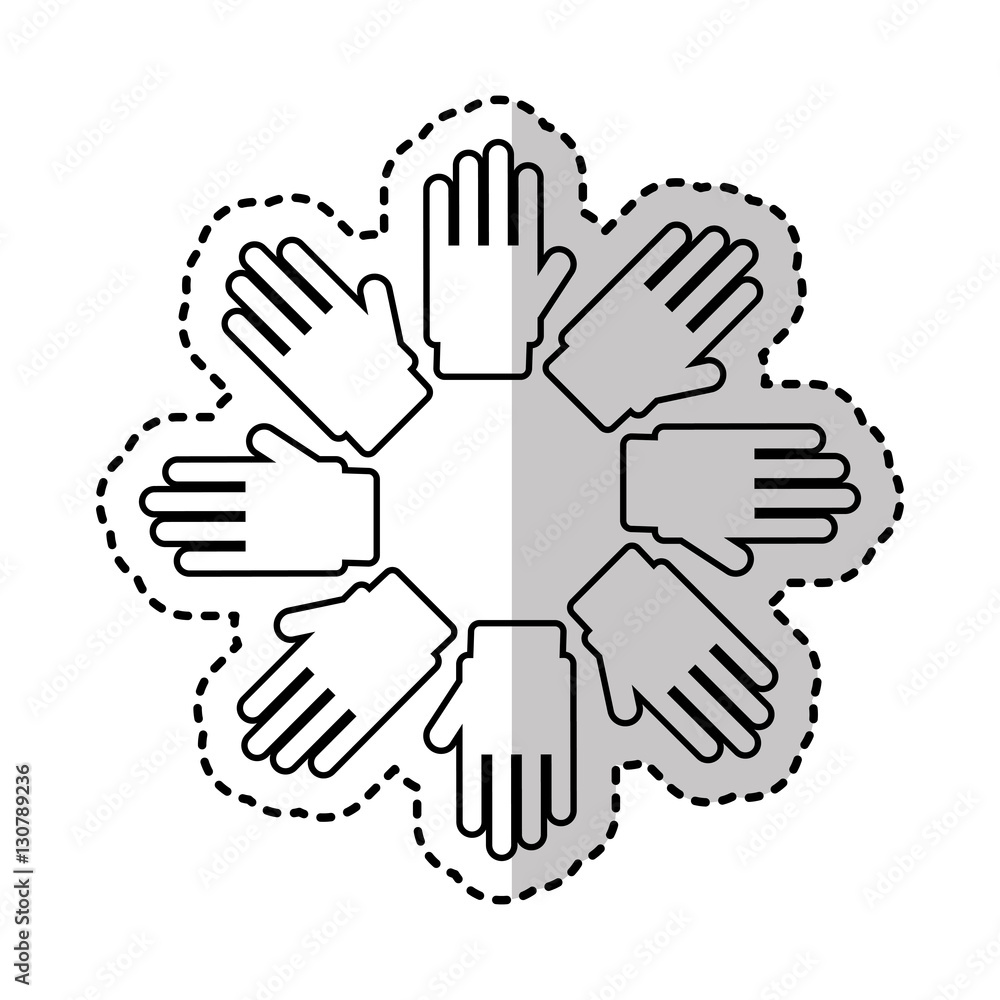 Obraz premium hands human around isolated icon vector illustration design