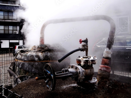 Hot spring source in Oita, Japan photo