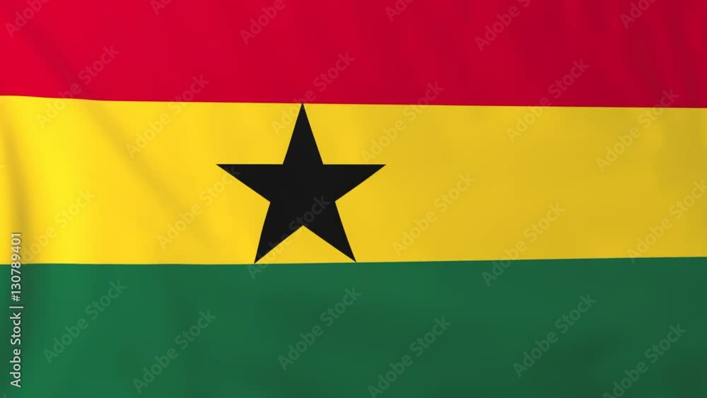 Flag of Ghana. Rendered using official design and colors. Seamless loop. Flag of Ghana. Rendered using official design and colors. Seamless loop.