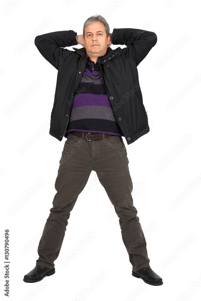 Handsome man doing different expressions in different sets of clothes: posing Handsome man doing different expressions in different sets of clothes: posing