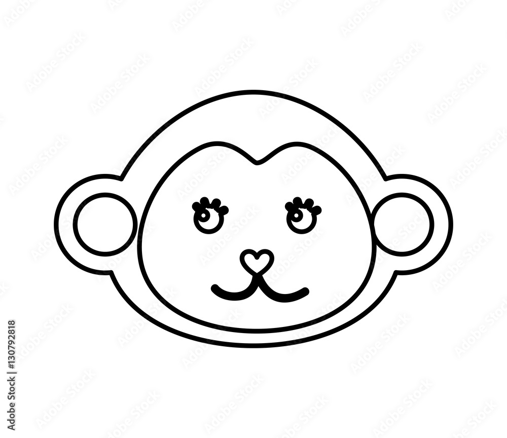 cute monkey animal isolated icon vector illustration design cute monkey animal isolated icon vector illustration design