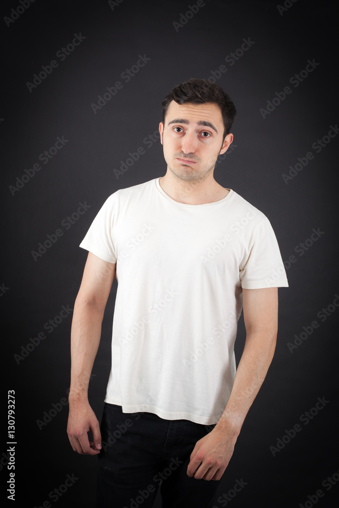 Handsome Man doing different expressions in different sets of clothes: bored Handsome Man doing different expressions in different sets of clothes: bored