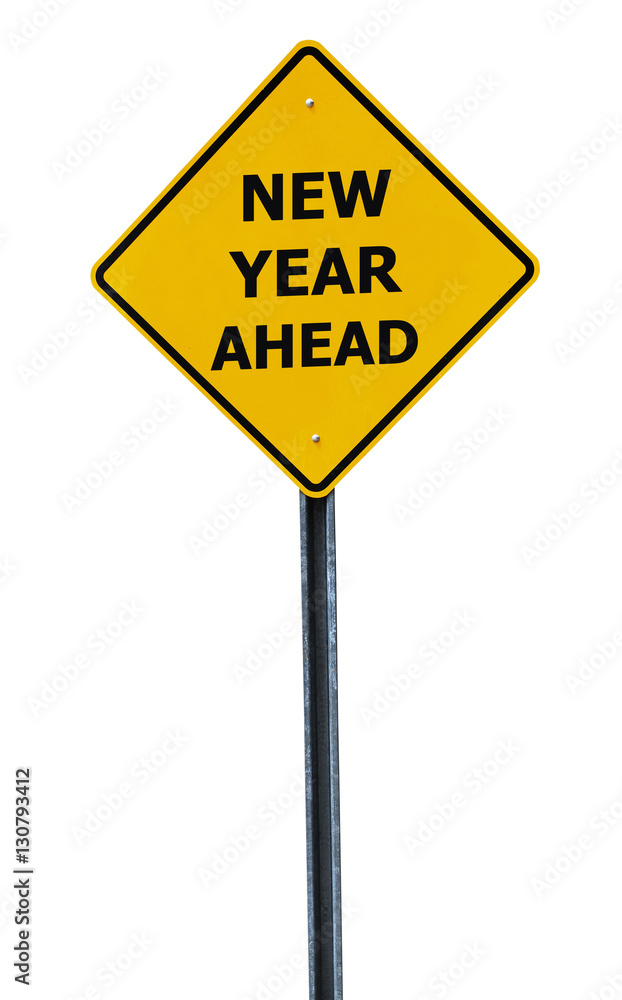 New Year ahead sign isolated on white background New Year ahead sign isolated on white background