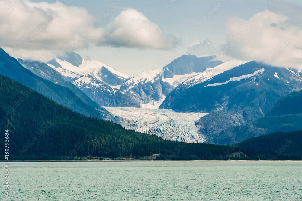 Mountain view of a glacier