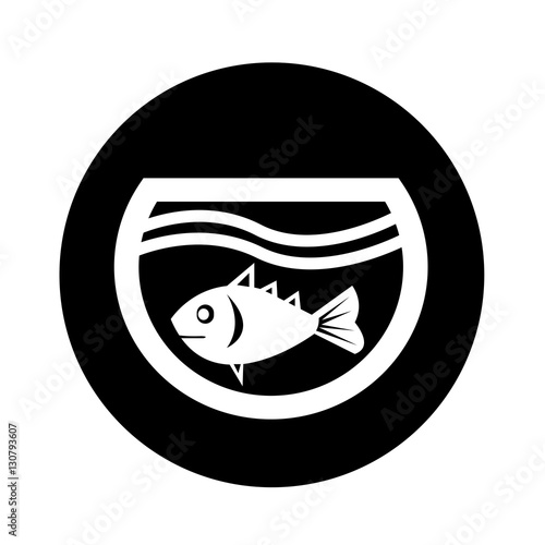 fish in aquarium icon illustration design