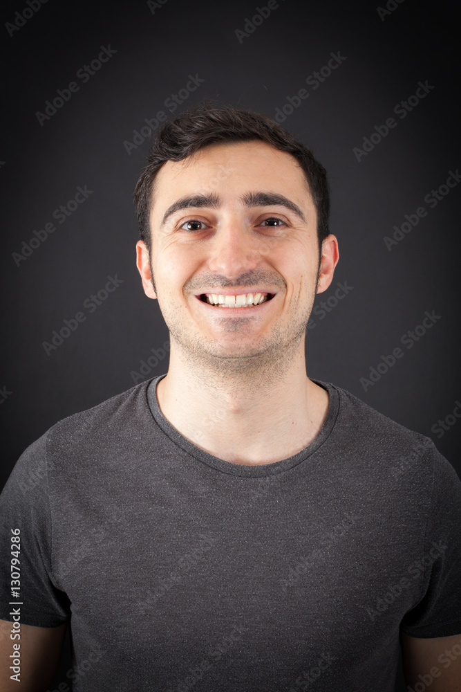 Handsome Man doing different expressions in different sets of clothes: smile Handsome Man doing different expressions in different sets of clothes: smile