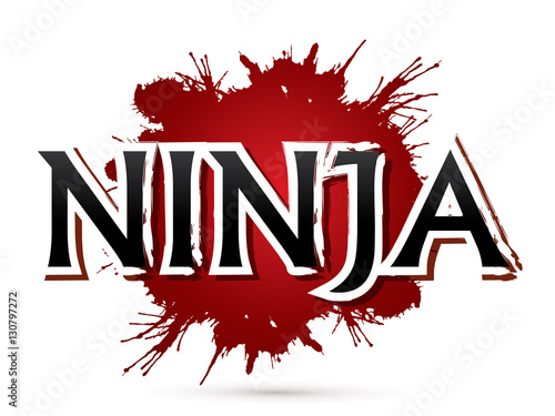 Obraz na plátně Ninja text font design