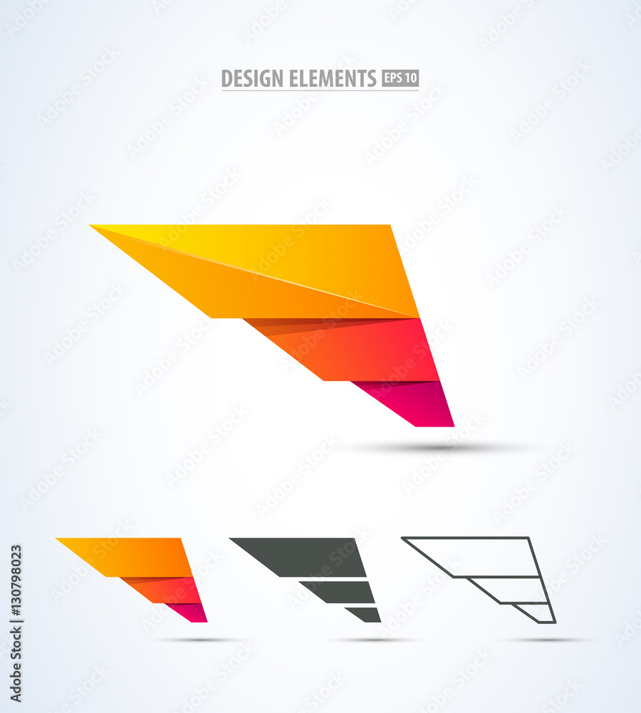 Abstract vector 3d abstract wing flying logo icons for company identity. Success icon concept in 3 different styles. Logo elements set. Abstract vector 3d abstract wing flying logo icons for company identity. Success icon concept in 3 different styles. Logo elements set.