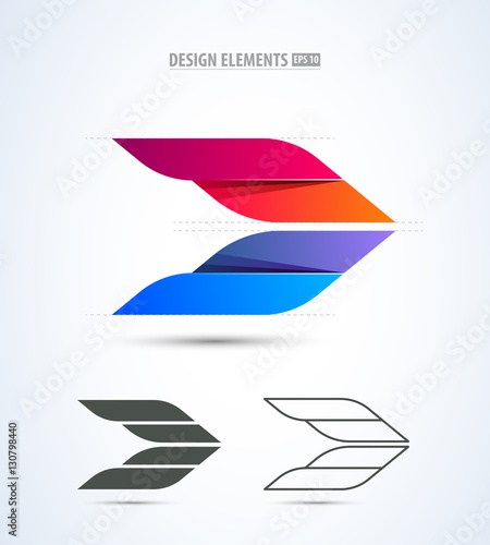 Abstract vector airplane logo icon design elements. Airport identity stile.