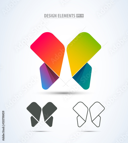 Free Download Vector butterfly logo. Abstract fashion icon design. - GFXLoad