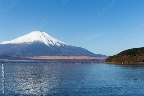 Lake Yamanaka and mountain Fuji