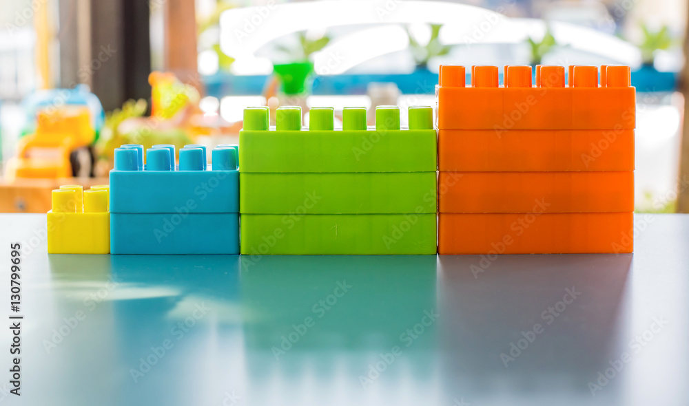 colorful building blocks, children game Stock Photo Adobe Stock