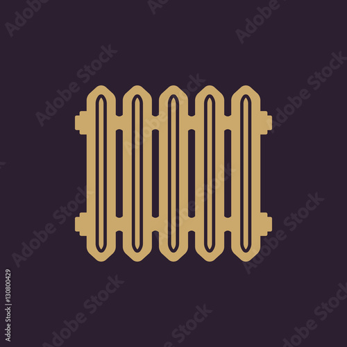 Radiator icon. Heater and heating, heat symbol. Flat design. Stock - Vector illustration