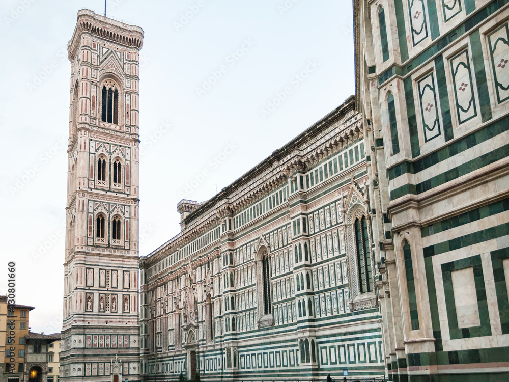 Fototapeta premium Cathedral and Tower on Piazza del Duomo in morning