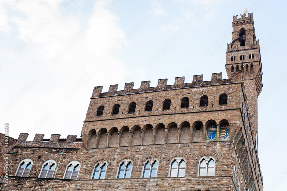 Palazzo Vecchio in Florence city in morning